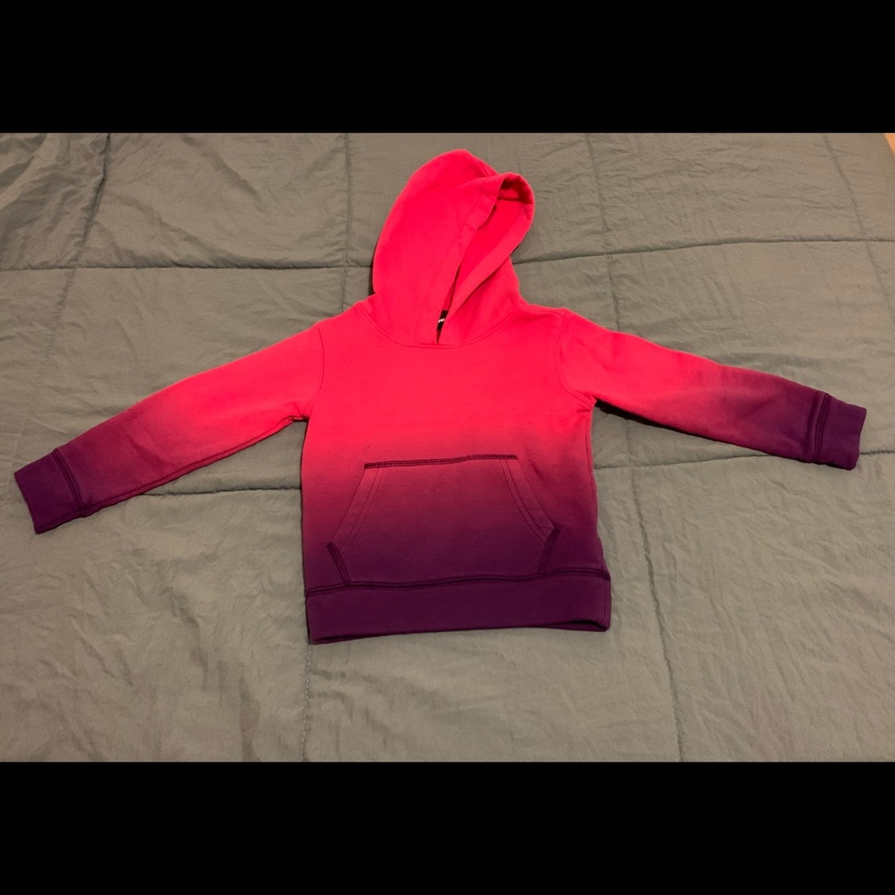 Lands’ End Girls 2T Dip Dye Ombré Hoodie Sweatshirt